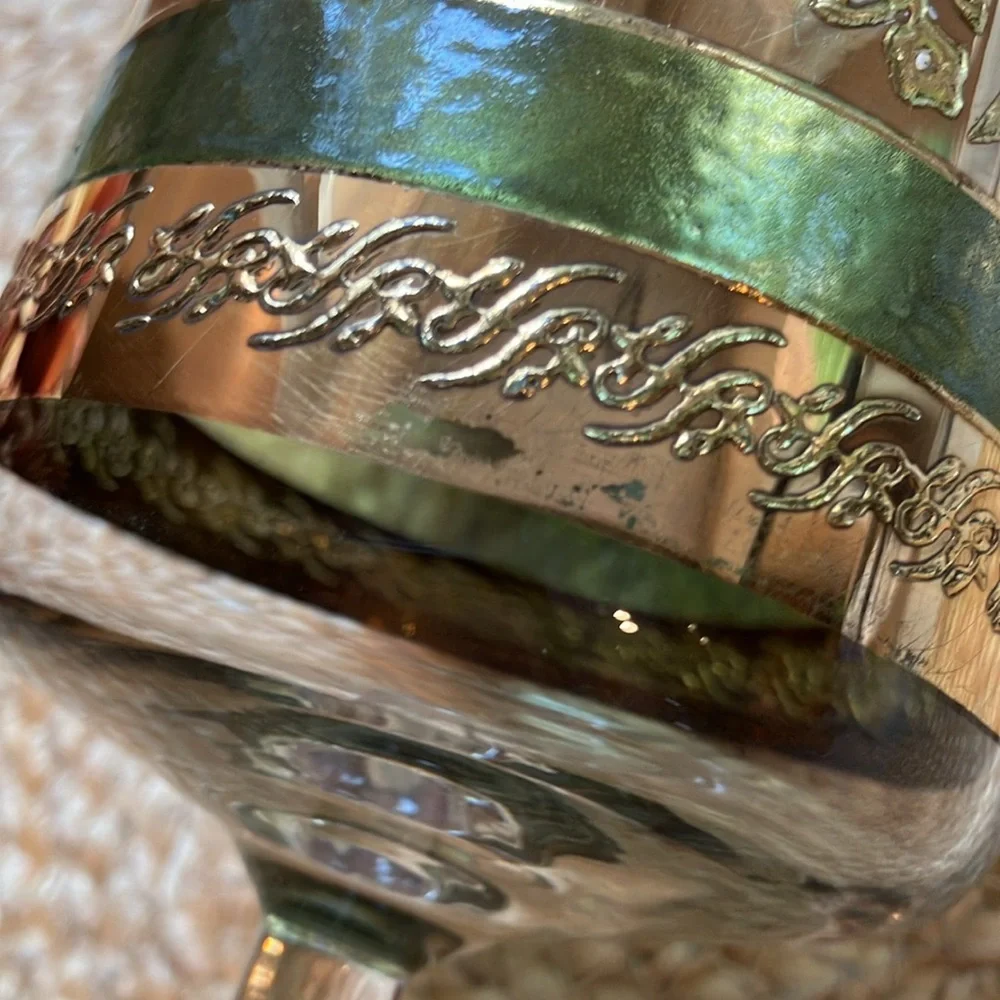 Vintage Culver Starlyte Green Wine/Water Glass Goblet